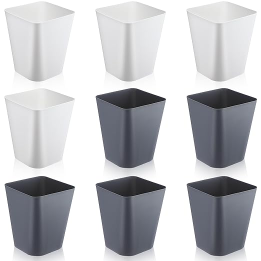 Hoolerry 9 Pieces Garbage Can 2 Gallon Small Trash Cans Bulk Bathroom Trash Bin by Hoolerry