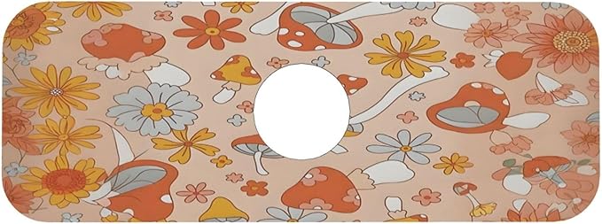 Mushroom Magic Retro Floral Bold Kitchen sink faucet pad, strong water - Image 9