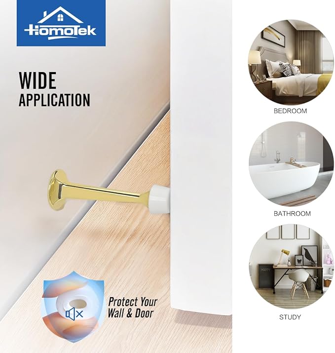 HOMOTEK 4 Pack Heavy Duty Solid Rigid Door Stop - Image 6