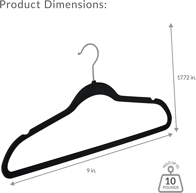 Simplify Slim Velvet Clothes Hangers | 25 Pack | Non-Slip | Shirts | Suit | - Image 5