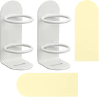 2 Pack Electric Toothbrush Holders Stick on The Wall Electric Metal Tooth by Dephnes