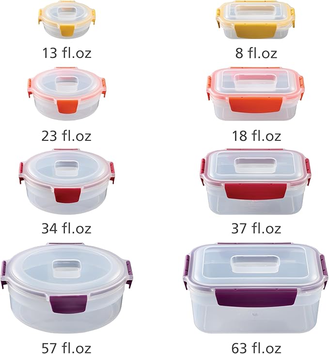 Joseph Joseph Nest Lock 16-piece Plastic BPA Free Food Storage Container Set - Image 3