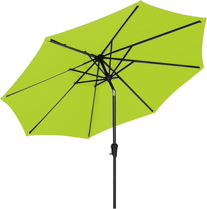 MEWAY 10ft Patio Umbrella Outdoor Table Umbrellas with Push Button Tilt and Crank, Market Umbrella 8 Sturdy Ribs for Deck, Garden, Pool and Backyard, Apple Green by MEWAY