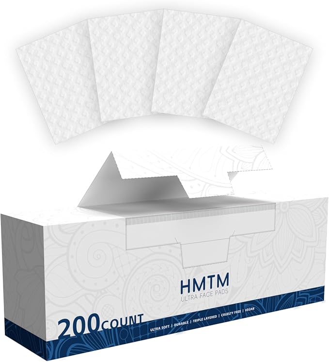 Cotton Pads, 100% Pure Cotton and Lint Free, Natural by HMTM