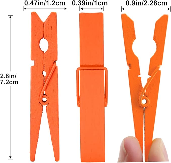KINGLAKE Colored Clothes Pins Wooden - Image 2