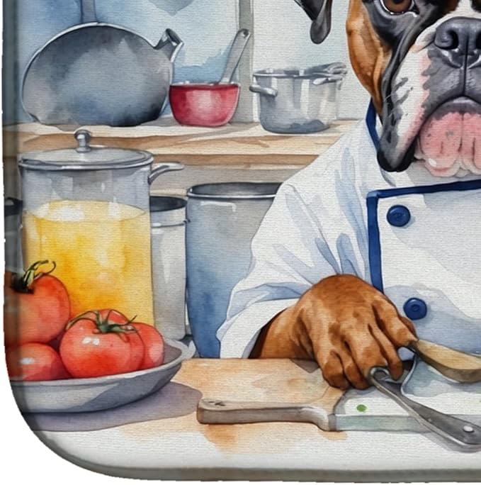 Caroline's Treasures DAC6219DDM Boxer The Chef Dish Drying Mat Absorbent Dish - Image 4