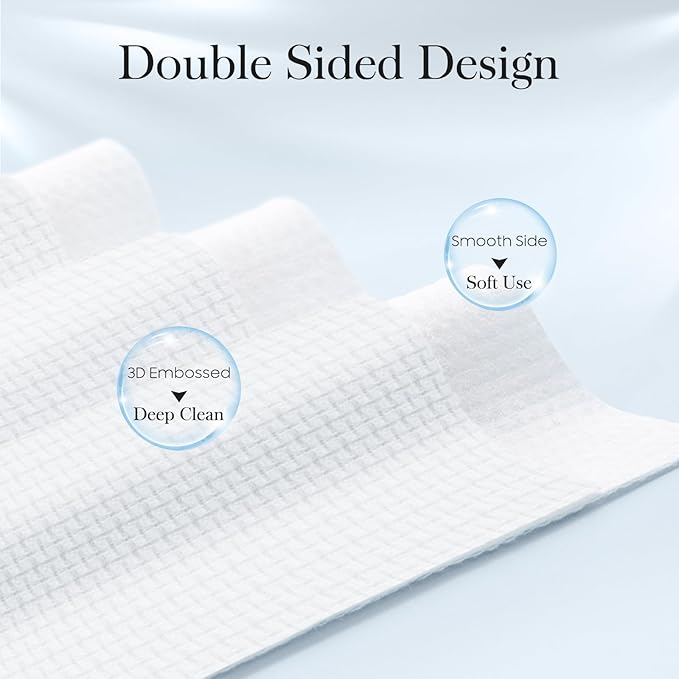 2 Pack of 50 count XL Disposable Face Towels 10” x 12”, 100% Viscose Fibre - Image 6