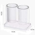 Toothbrush Holders with Drain Tray, 2 Slots Hanging Toothbrush and Toothpaste - Image 6