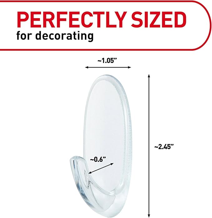 Command Medium Clear Wall Hook, 7 Wall Hook and 12 Strips, Damage-Free Hanging - Image 2