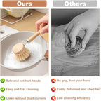 Bamboo Dish Brush Set, 1 Wooden Handle - Image 4
