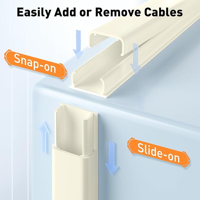 Delamu Beige Cord Hider, 62.8in Beige Cable Hider, Cord Covers - Image 3