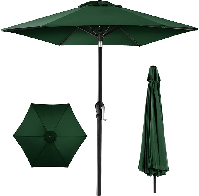 Best Choice Products 10ft Outdoor Table Compatible Steel Polyester Market Patio Umbrella w/Crank and Easy Push Button Tilt by BestChoiceProducts