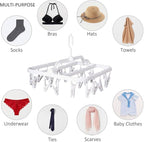 Foldable Clip Hangers with 26 Drying Clips, Underwear Hanger with Clips - Image 2