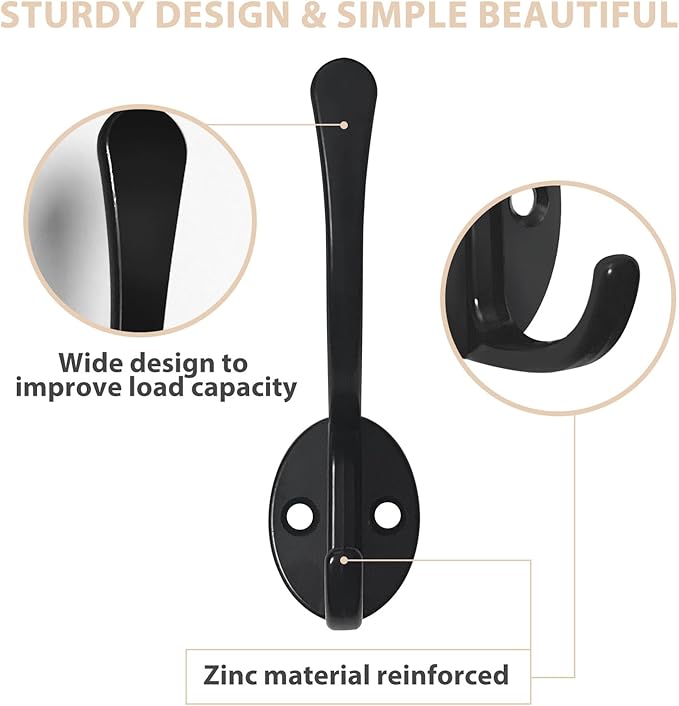 10 Pack Coat Hooks Wall Mounted - Image 3