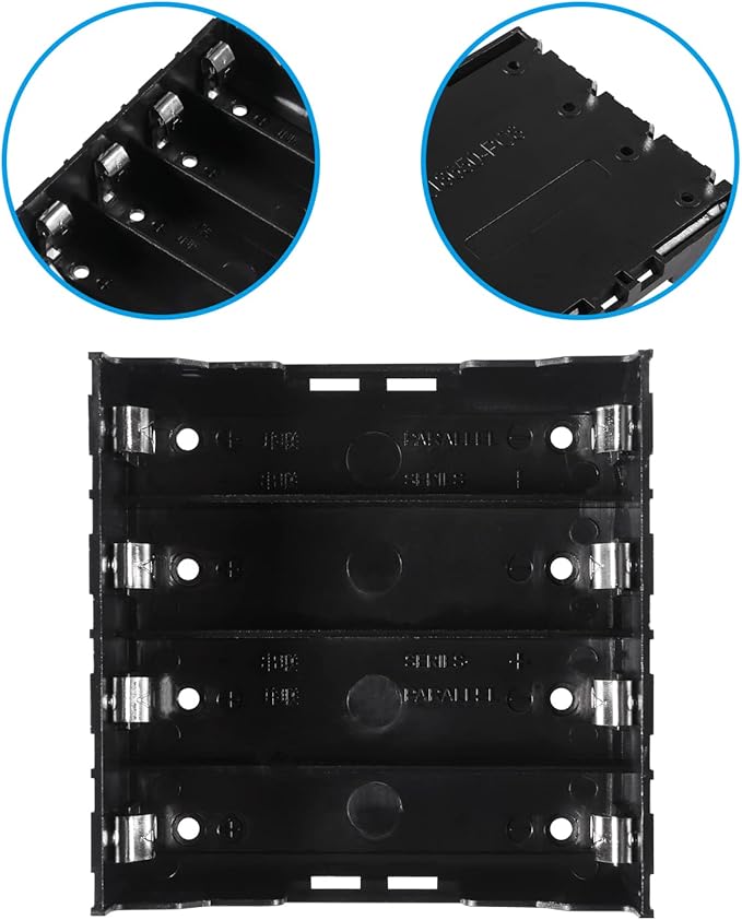 6pcs 18650 Battery Case Holder 4 Slots X 3.7V 18650 Battery Storage Box - Image 4