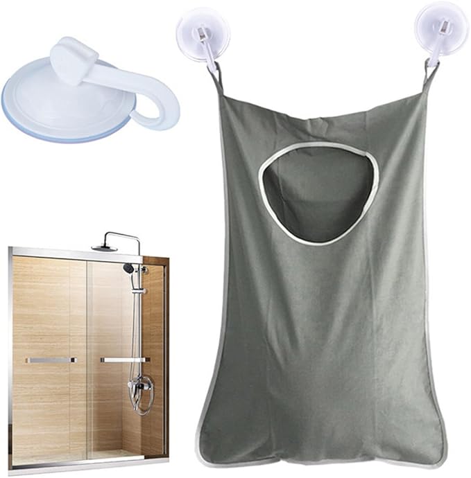 Oxford Fabric Space Saving Door-Hanging Laundry Hamper Bag + 2 Stainless Steel - Image 5