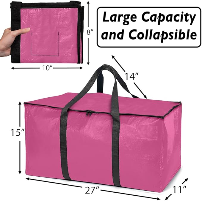 ClearSpace Heavy Duty Moving Bags or Storage Bags – Pink Storage Bins - Image 6