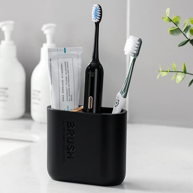 rejomiik Toothbrush Holders Resin Bamboo Tooth Brushing Holder - Image 6