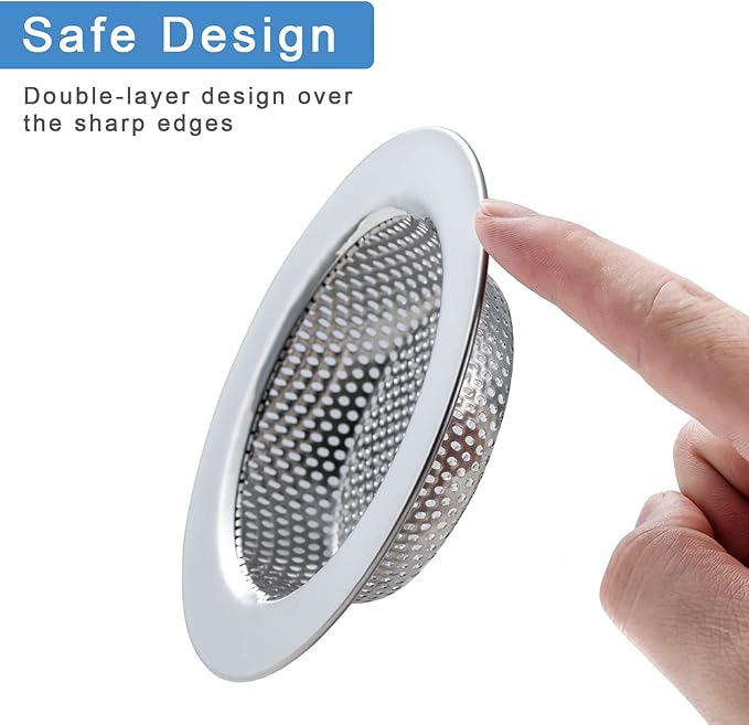 2 Pcs Sink Strainer for Most Kitchen Sink Drain Basket, Upgraded Double-Layer - Image 3