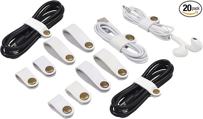 Leather Cable Straps Cord Organizer by Coideal
