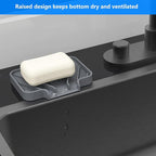 Sponge Holder for Kitchen Sink, Dish Sponge Holder & Soap Tray - Image 3