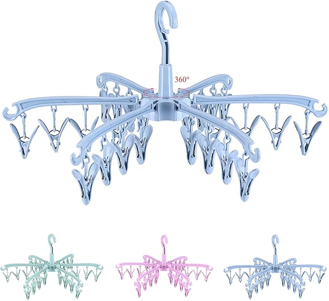 Foldable Drying Rack with 24 Clips by BONYCUST