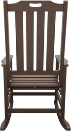 Oversized Rocking Chair Set of 4, Outdoor Rocking Chair for Adults, All Weather Resistant Porch Rocker for Lawn Garden, Brown - Image 6