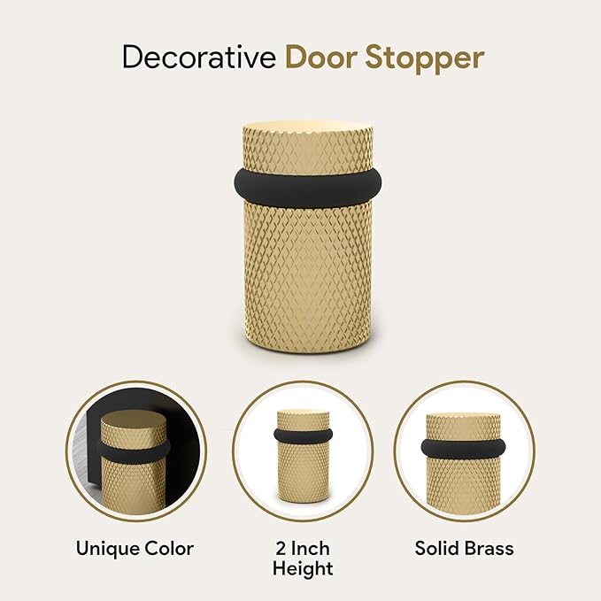 Mega Handles Knurled Floor Door Stopper, Quickly Installed Wall Protector - Image 5
