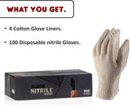 BBQ Gloves 4 Cotton Glove Liners and 100 Disposable Gloves Washable Cotton - Image 2