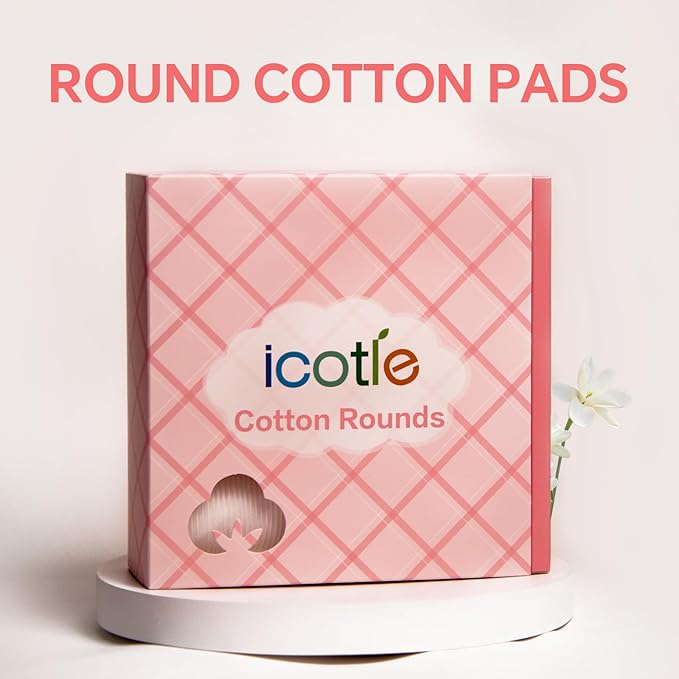 100% Pure Cotton Round Pads for Face, Lint-Free Makeup Remover Pads, - Image 6