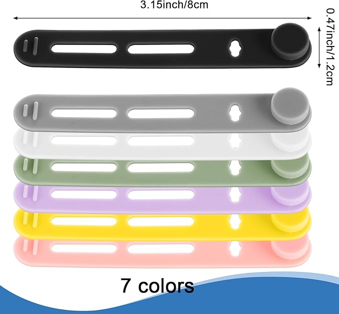 42 Pcs Silicone Cable Ties Reusable Cord Organizer Adjustable Data Cable Wraps - Image 2