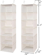 6 Shelves Hanging Closet Organizer, 2 Pack Hanging Storage - Image 3