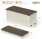 VINGLI 75 Gallon Collapsible Outdoor Storage Box, Simple-to-assemble Plastic Storage Containers with Lid, Patio Deck Box Furniture for Garden, Pool, Balcony, Yard (Coffee) - Image 4