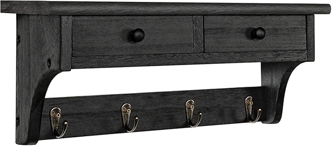 Emfogo Wood Coat Hooks Wall Mounted, Rustic Style by Emfogo