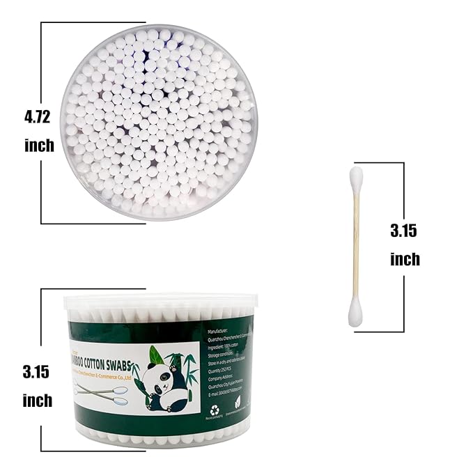 Thick Cotton Swabs, XL Size Natural Bamboo Cotton Buds 3 pack - Image 4