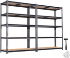 Garage Storage Shelves 2PCS, 60'' H Shelving Units and Storage, 2400 LBS Heavy Duty Shelving, Metal Garage Shelves for for Basement, Warehouse, Pantry, Closet, Kitchen 12" x 28'' x 60'' by Unknown
