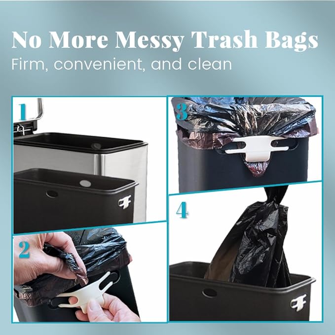 8 Gallon Trash Can, Stainless Steel Kitchen Trash Can - Image 7