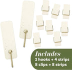 Command Mixed Hook Pack, Cream Speckle, 2 Medium Hooks, 8 Spring Clips - Image 10