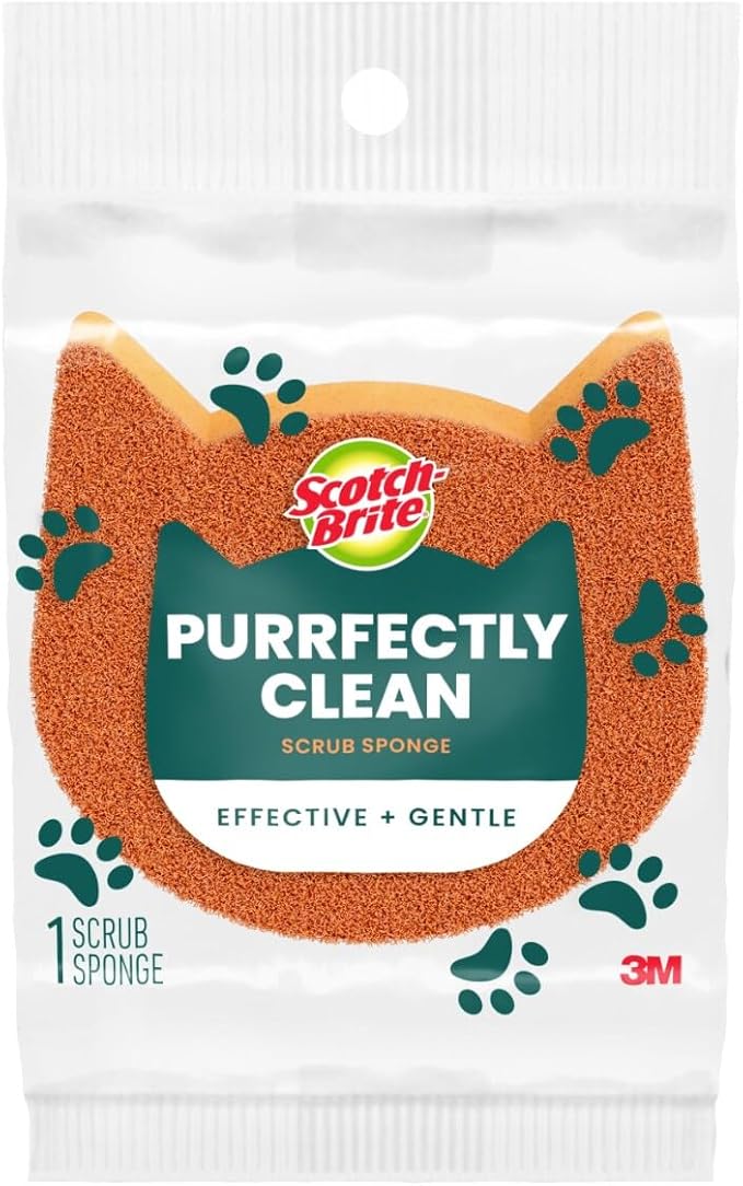 Scotch-Brite Purrfectly Clean Non-Scratch Scrub Sponge, Two- Sided, Limited by Scotch-Brite