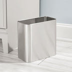 mDesign Small Metal 2.4 Gallon/9 Liter Trash Can Wastebasket Garbage Bin - Image 3