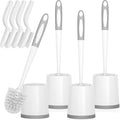 Toilet Brush, 4 Pack Toilet Brush and Holder Set, Toilet Bowl Brush by Holaloha