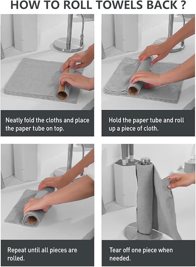 Fantasticlean Microfiber Cleaning Cloth Roll -60 Pack, Tear Away Microfiber - Image 8