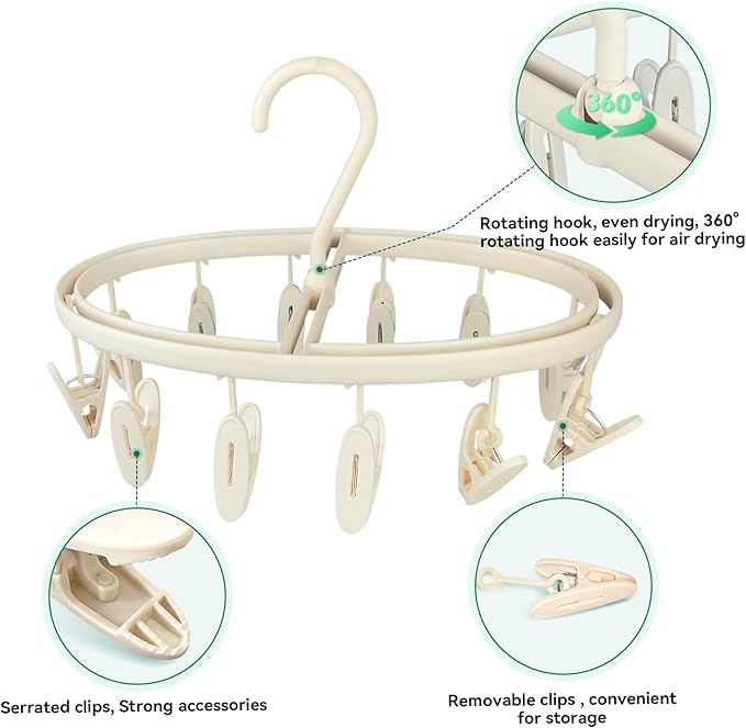 Premium Portable Travel Foldable Clothes Drying Hanger - Image 4