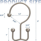 Titanker Shower Curtain Hooks Matte Nickel, Minimalist Simple Double Glide - Image 3