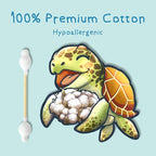 Sea Turtle Bamboo Cotton Swabs, Baby Safety Rim - Image 4