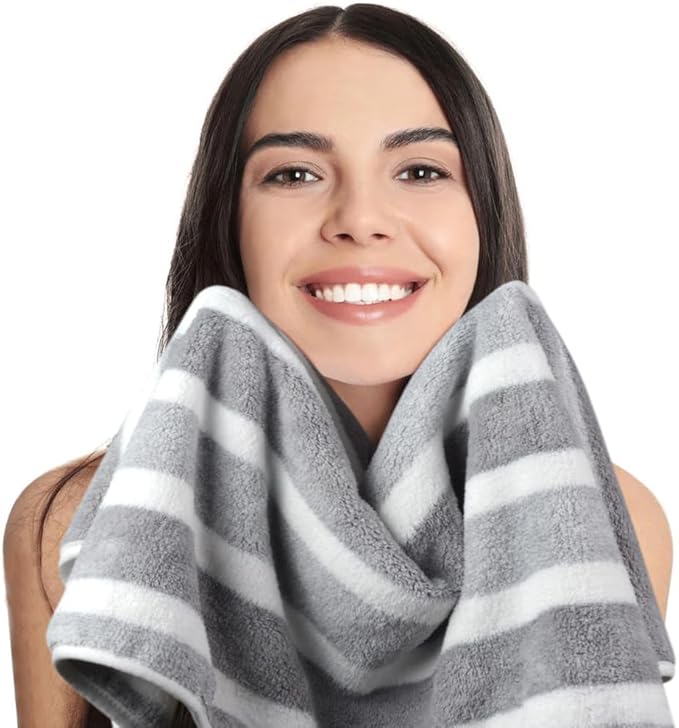 KinHwa Microfiber Hand Towels for Bathroom Soft and Absorbent Face Towels Grey - Image 3