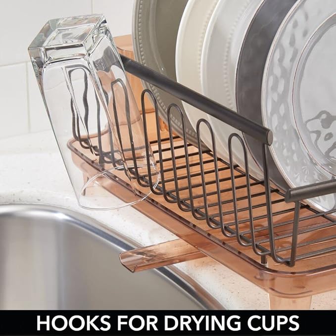 mDesign Large Modern Kitchen Countertop, Sink Dish Drying Rack - Image 6