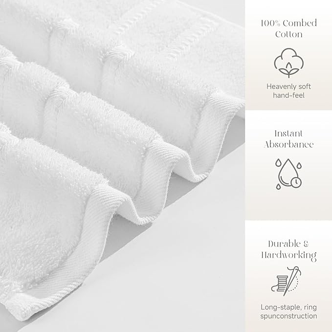 Simple&Opulence 4 Pcs Premium Hand Towels 16"x28", 600 GSM 100% Ring Spun Cotton - Image 5