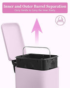 1.3 Gallon Trash Can with Removable Inner Bucket, Stainless Steel Step Pedal - Image 4