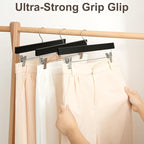 BAGAIL 10 Pack Wooden Pants Hangers - Image 4